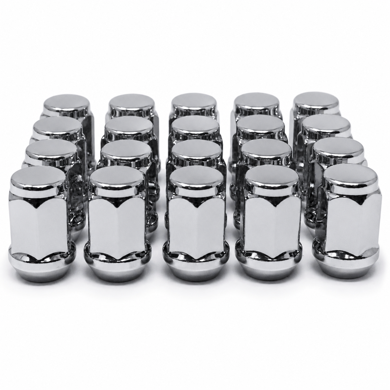 WheelNutz Chrome Wheel Nuts Set 20 Piece – high-shine chrome finish, durable steel construction for JDM and aftermarket wheels
