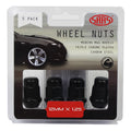 SAAS Black Flat Head Bulge Wheel Nuts – M12 x 1.25 RH - 35mm - 5 Pack