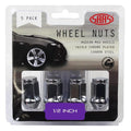 SAAS Chrome Flat Head Bulge Wheel Nuts – 1/2" -  20 RH  | 35mm  | 5 Pack