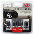 SAAS Chrome Flat Head Bulge Wheel Nuts – M12 x 1.25 RH - 35mm - 5 Pack