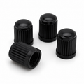 Black Plastic Valve Caps (Set of 4)