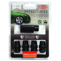 SAAS Black Lock Wheel Nuts - Splined Acorn Bulge – M12 x 1.25 RH  4 Pack
