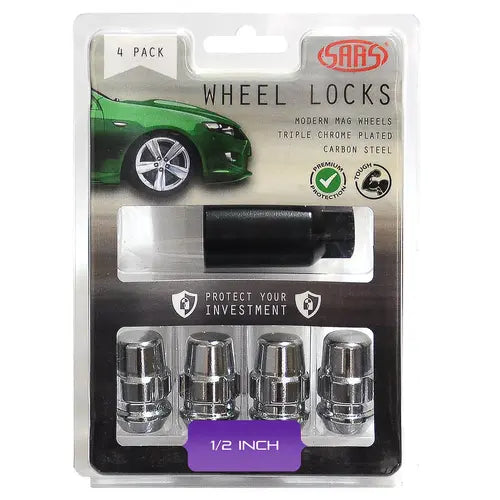 SAAS Chrome Splined Lock Wheel Nuts – 1/2" RH - 4 Pack